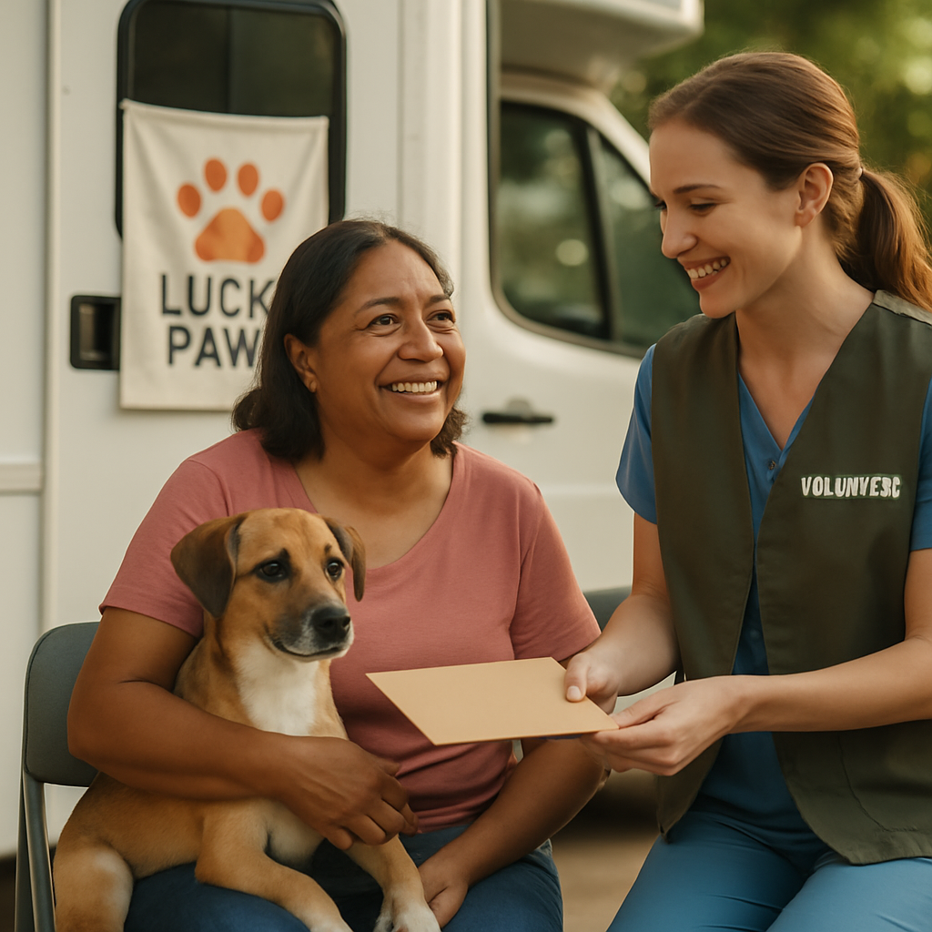 Kostenlose Tierarzthilfe bei Lucky Paws Pet Food Pantry